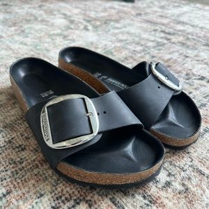 Birkenstock Madrid Big Buckle Black Size 39